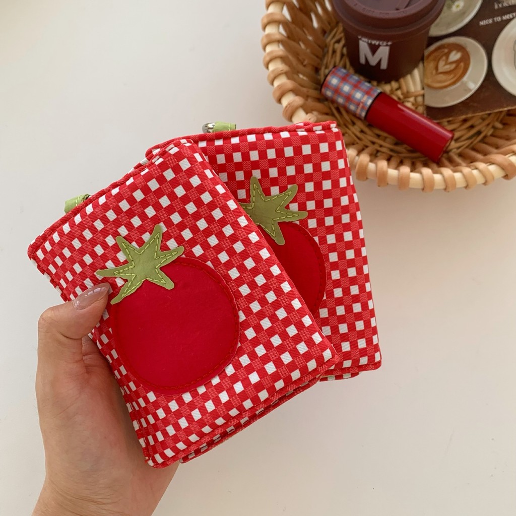 Porta-Cartões De Passaporte Vermelho Fofo Portátil Mini Simples E Versátil Bolsa De Armazenamento De Joias