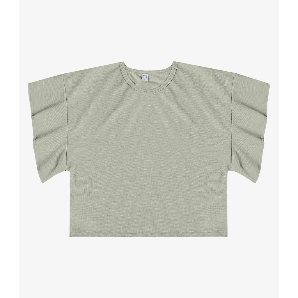 Blusa Feminina Com Manga Franzida Infinita Cor Verde