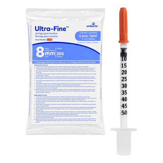 Seringa Insulina Ultra-fine 0,5ml 50ui 8mm Pcte C/10  Embecta (Antiga BD)