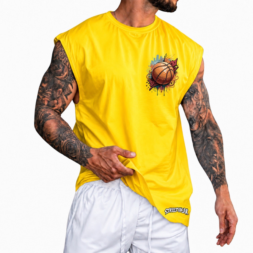 Regata Machão Oversized 100% Algodão Camiseta Basquete Musculação Streetwear Treino Praia Academia
