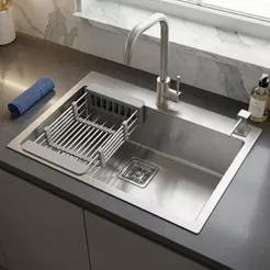 Cuba Cozinha Gourmet Aço Inox 304 Torneira Monocomando Dispenser Dosador Embutido Escorredor