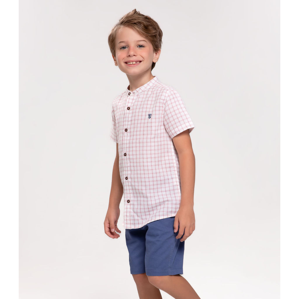 Conjunto Infantil Menino Xadrez Trick Nick Vermelho