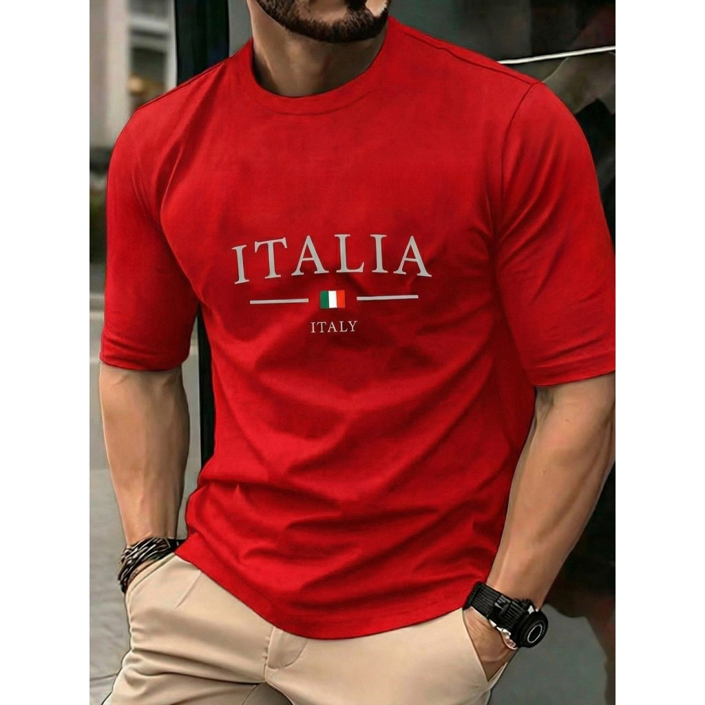 Camiseta Masculina 100% Algodão Camisa T-Shirt Milano Italia Moda Street Roupa Masculina Blusa