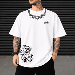 Camiseta Camisa Streetwear URBANS 30.1 Algodão Estampa Teddy Grafite Moda Urbana Envio Rápido