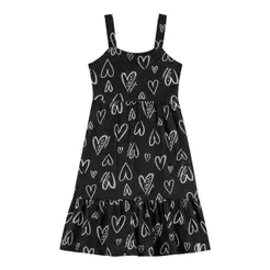 Vestido Infantil Menina Corações Elian Preto