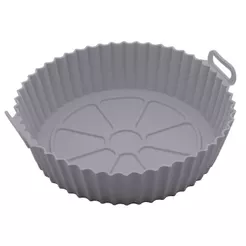 Cesta Air Fryer Redonda de Silicone 6,5x19x19cm Lyor Cinza