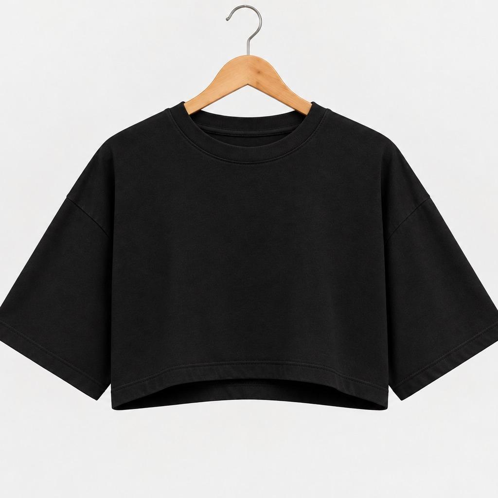 Tshirt Blusinha Cropped Oversized Streetwear Básico Feminino Lisa 100% Algodão em Várias Cores Confortável e Estilosa