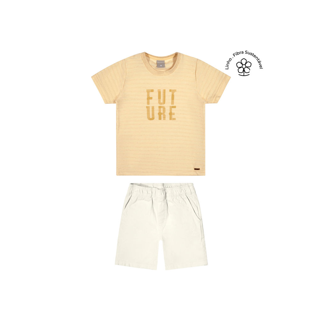Conjunto Infantil Menino Future Relevo Colorittá Amarelo