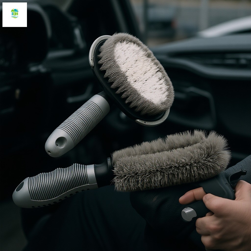 Escova De Pneu De Carro Alça Longa Ferramenta De Limpeza De Roda Cerdas De Nylon De Plástico Durável Para Jantes De Pneu