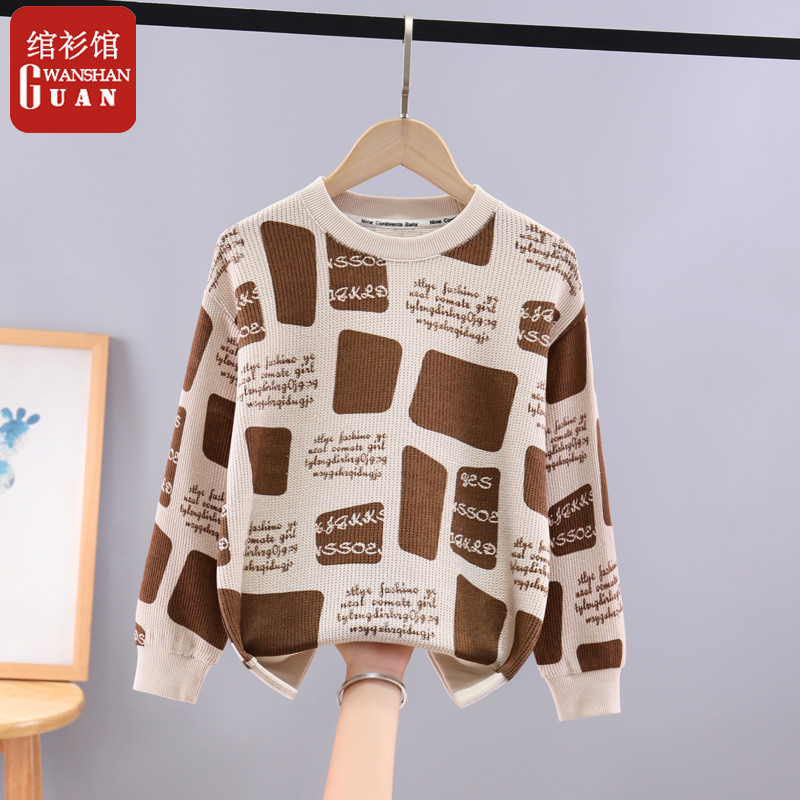 Moletom para meninos primavera novo estilo 2026 camisa de fundo infantil de manga comprida camiseta médio grande criança