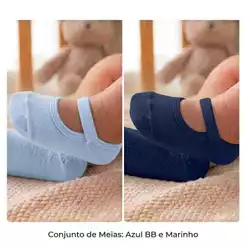 Kit 2 pares Meias Conjunto Sapatilha Boneca Soquete Meia Cavada Saída Maternidade Enxoval de Bebe Unissex Recém Nascido