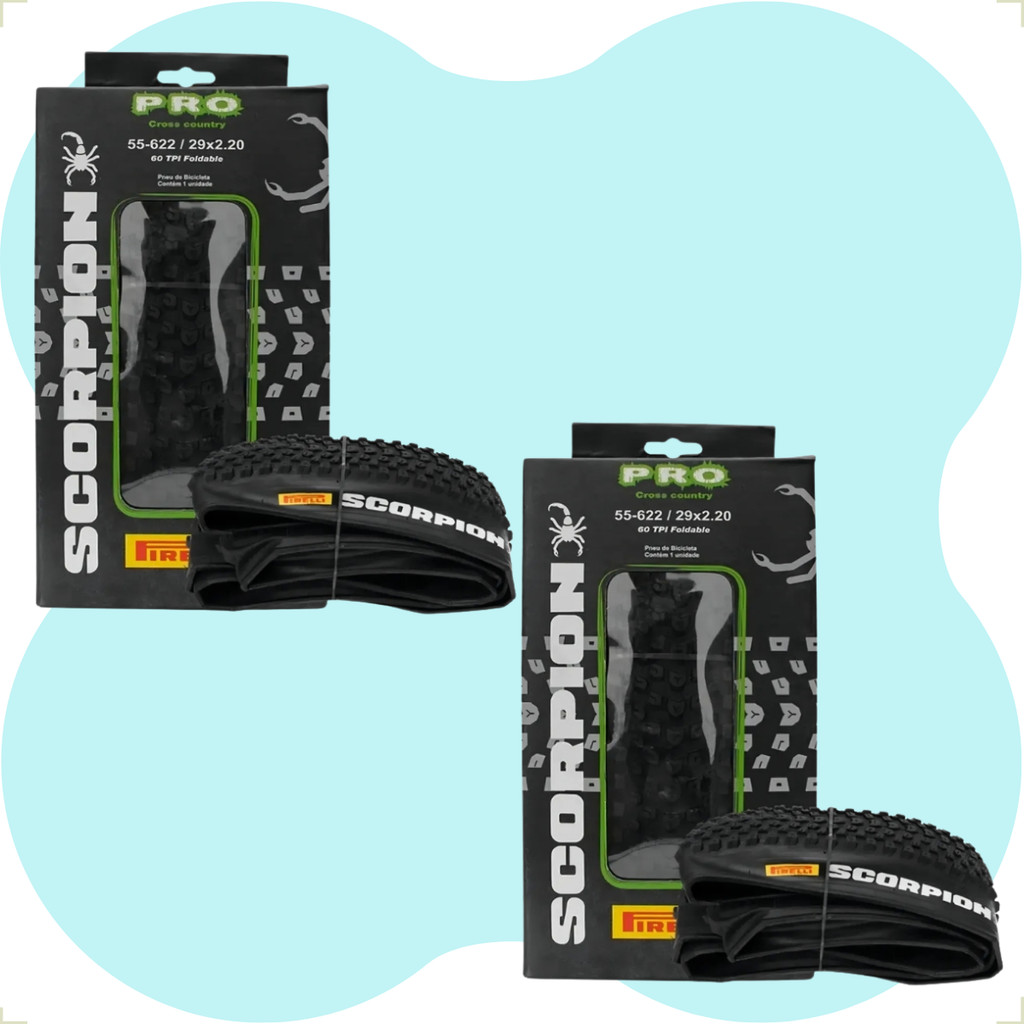 Par Pneus Pirelli Scorpion Pro 29 X 2.20 Kevlar Sem Arame Mtb Bicicleta Bike