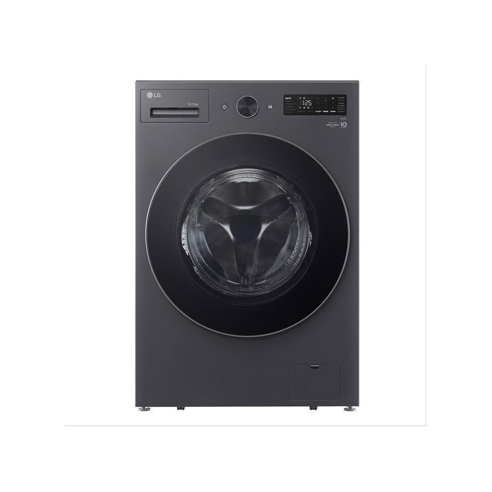 Lava e Seca Smart LG 16kg WD16GNT Motor Inverter Direct Drive Água Fria e Quente Black Inox