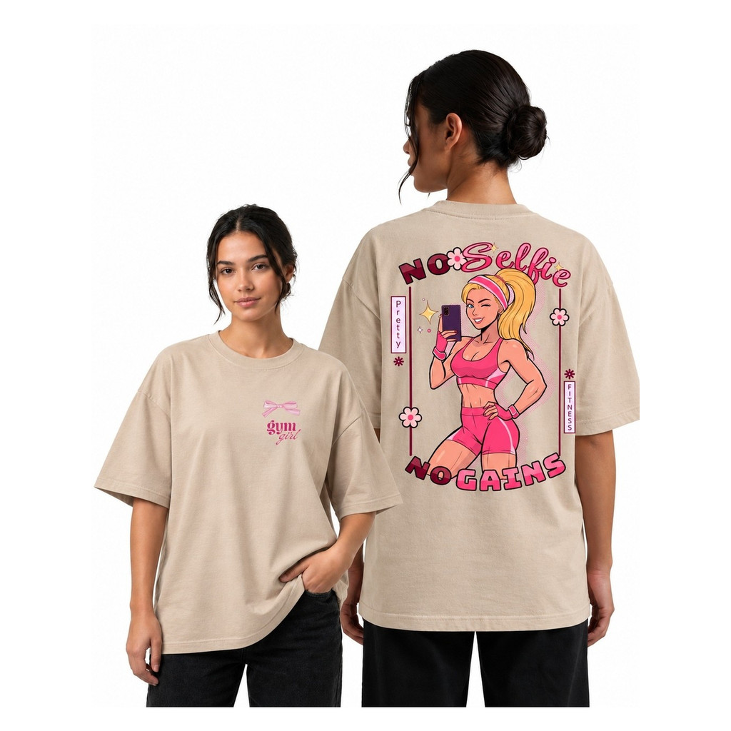 Camiseta Feminina Oversized Gym Girl Blusinha Academia Fitness Estampada 100% Algodão