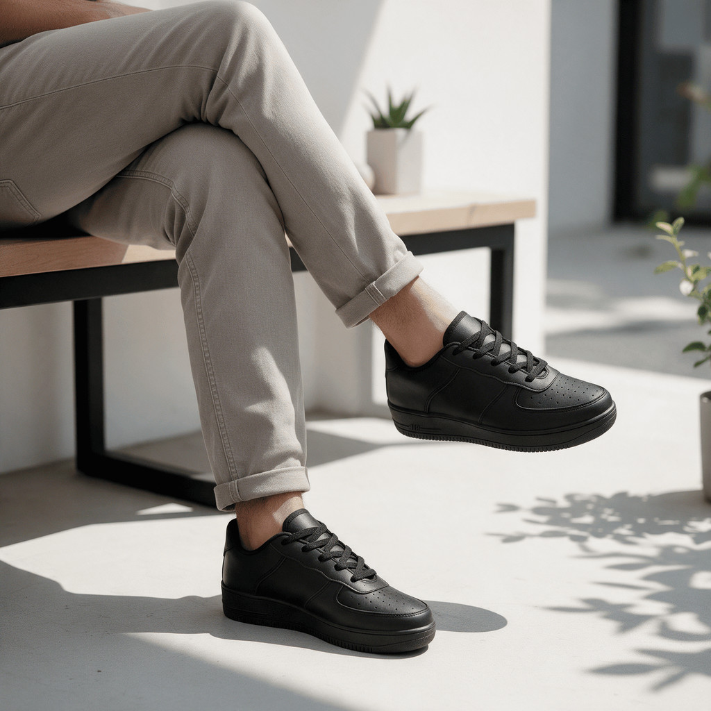 Tênis Masculino Feminino Casual Dia a Dia Moda Estilo Leve Conforto Premium Academia Caminhada Branco Preto Adulto