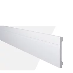 Rodapé de Poliestireno Frisado 15CMX2,44m Rende 2,44 Metros MF15 Branco Frisado