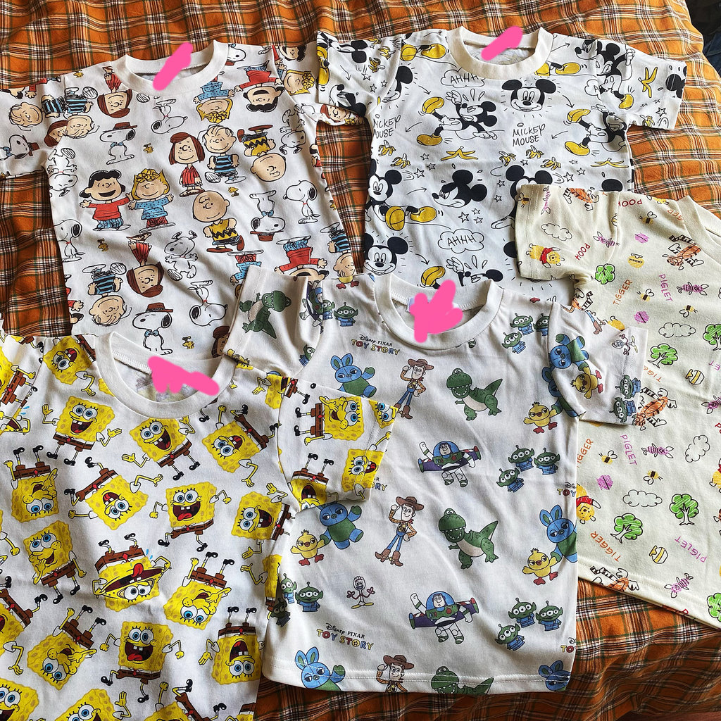 Comércio exterior pedido japonês crianças puro algodão manga curta Casual camiseta pequeno médio crianças dos desenhos a