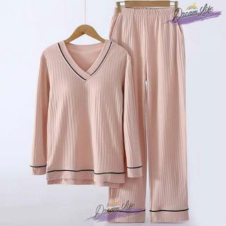Pijamas de algodão puro com almofadas no peito feminino primavera outono calças de manga comprida com copos terno de uma