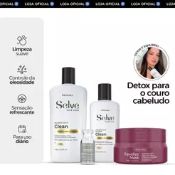 Kit Tratamento Couro Cabeludo Oleoso: Selve Clean, Equalize 300g Ampola Biomask