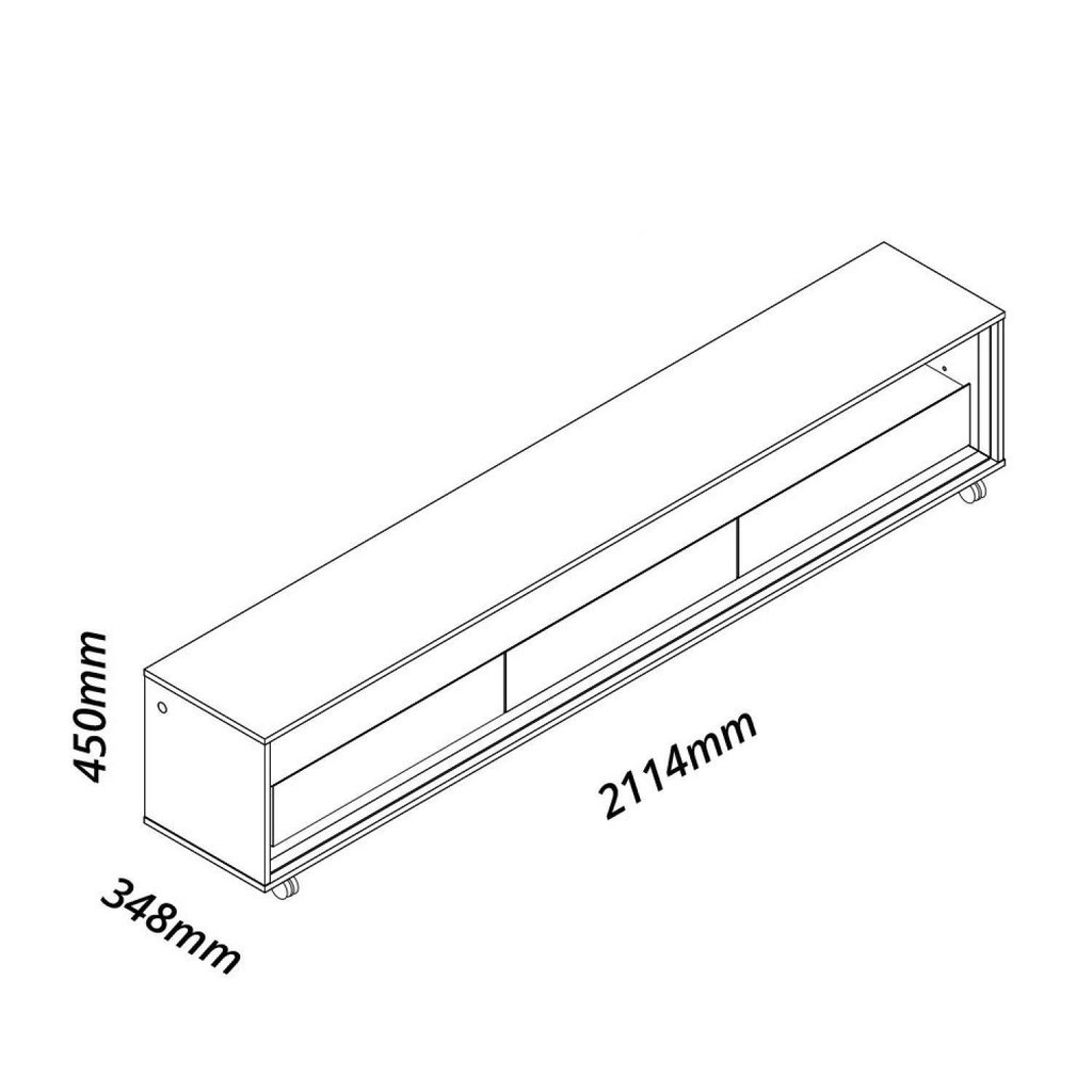 Rack para TV até 85 Polegadas com LED 100% MDF 211,4cm Rodízios Requinte Yescasa Cinza Cinza/Off White · foto 2