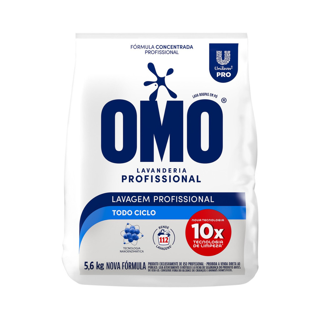 Lava Roupas em Pó Omo Todo Ciclo Lavanderia Pro 5,6kg