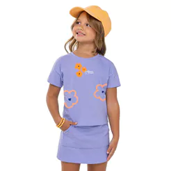 Conjunto Infantil Menina Floral Neon Elian Lilás