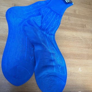 Meias masculinas de seda de Nylon com boca solta, tamanho 26, azul real, como mostrado, formato de flor, formato de diam