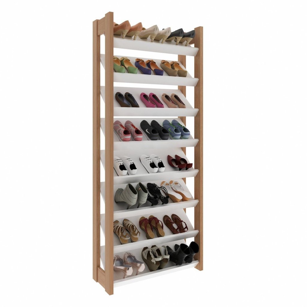 Sapateira 8 Prateleiras AZ1006 Branco/Amêndoa Amêndoa/Branco · foto 2