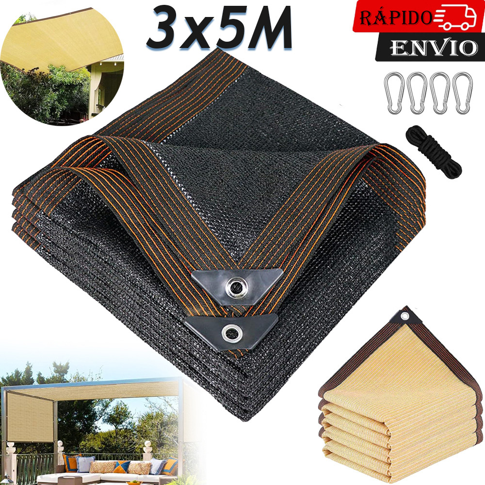 Tela Sombreamento Toldo Sombrite Garagem 3x5M Acabamento Pergolado Area Externa Anti Granizo Com Ilhos Protecao