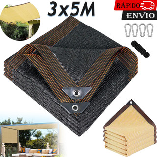Tela Sombreamento Toldo Sombrite Garagem 3x5M Acabamento Pergolado Area Externa Anti Granizo Com Ilhos Protecao