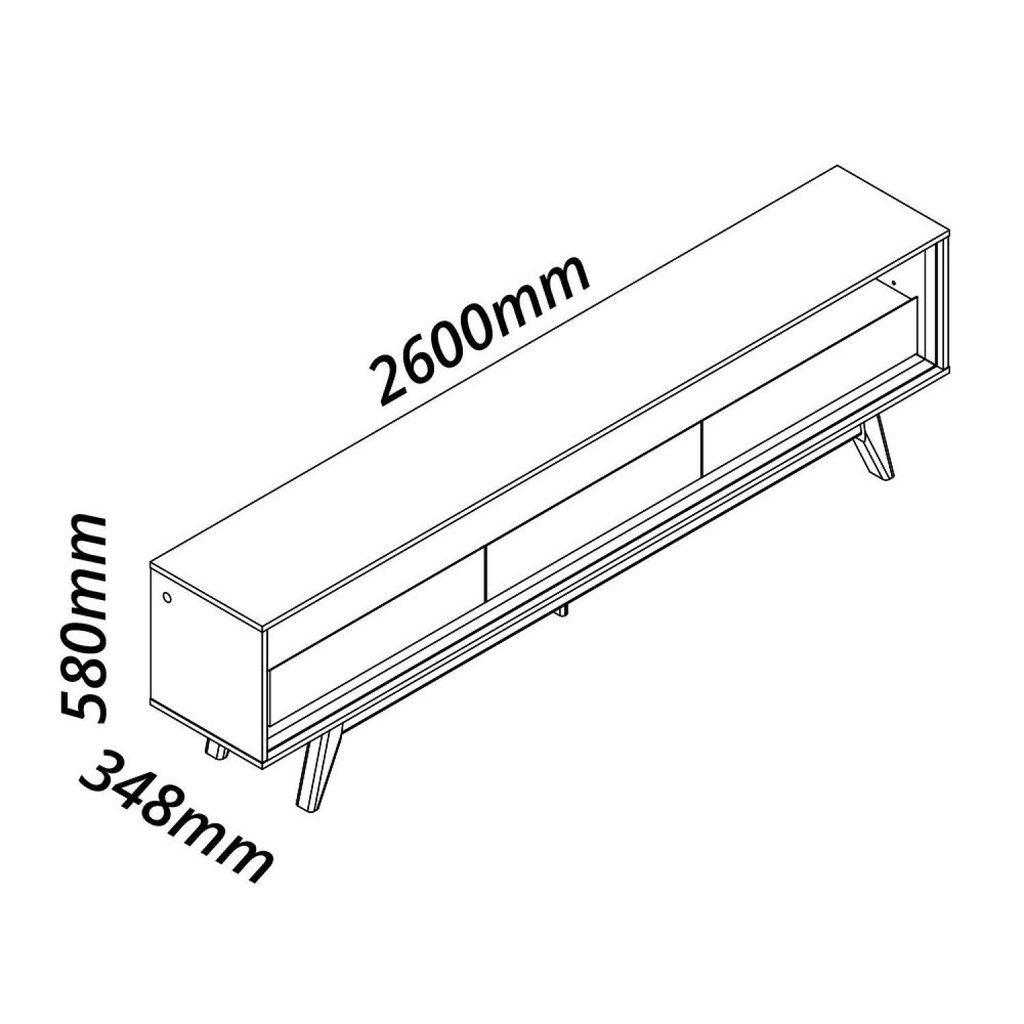 Rack para TV até 90 Polegadas com LED 100% MDF 260cm Pés em Madeira Requinte Marrom Naturale/Off White · foto 2