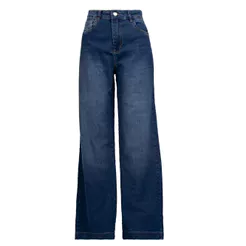 Calça Jeans Feminina Sawary Wide Leg Azul