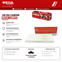 Filtro Do Ar condicionado cabine TOYOTA YARIS ETIOS COROLLA – Wega AKX2161
