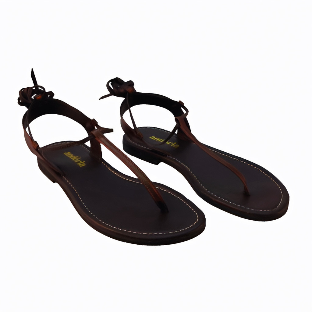 Sandália Rasteira de Couro Marrom Confortável Anatômico Antiderrapante Premium Original Profissional Top Durável