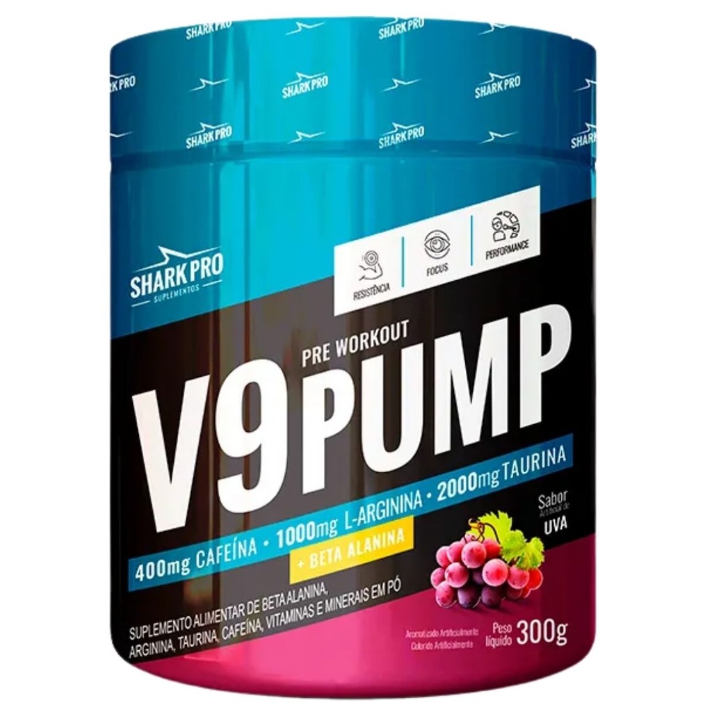 Pré-Treino V9 Pump Pote 300g Shark Pro em Oferta na Shopee