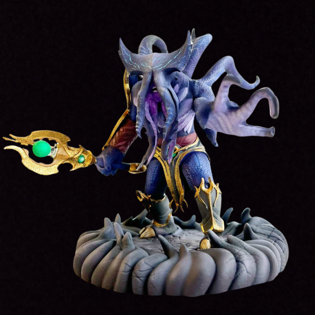 DOTA 2 Faceless Void Action Figure Miniatura Estátua Geek Colecionável Artesanal Boneco Escultura