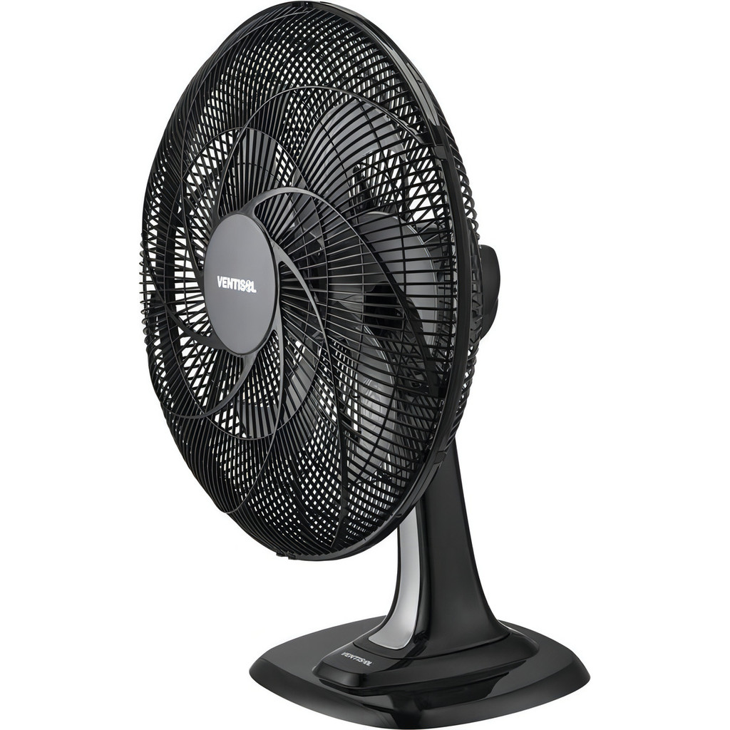 Ventilador De Mesa Ventisol Turbo 50cm Com 6 Pás Oscilante Preto 127v 