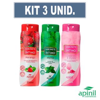 KIT 3 Sabonetes Íntimo Aromático Líquido Apinil em Oferta na Shopee