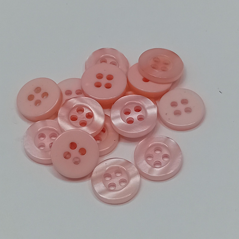 Botões Rosa Perola 11mm 4 Furos Brilho 50Un 100Un 200Un confecção vestidos artesanato casacos Botão 44944