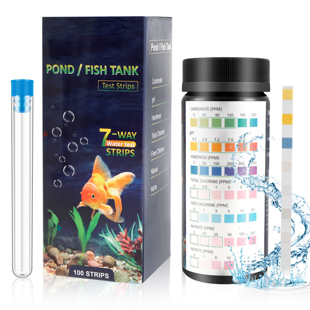 100 Peças Tiras De Teste De Aquário 7 Em 1 Kit Tanque De Peixes Com Tubo De Ensaio Água Rápida E Precisas Para Tanques S
