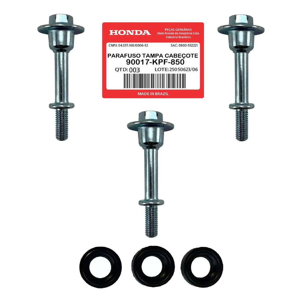Parafuso + Coxim Tampa Cabeçote Xr 250 Tornado Original 3pçs