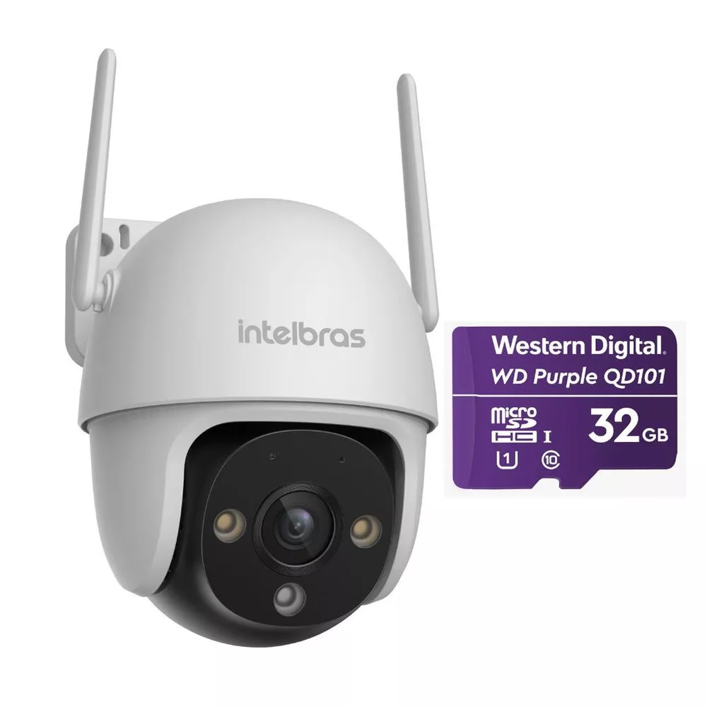 Câmera Inteligente Wi-Fi 2 Megapixels Full HD 360° iM7 S Full Color + Cartão 32 GB Intelbras