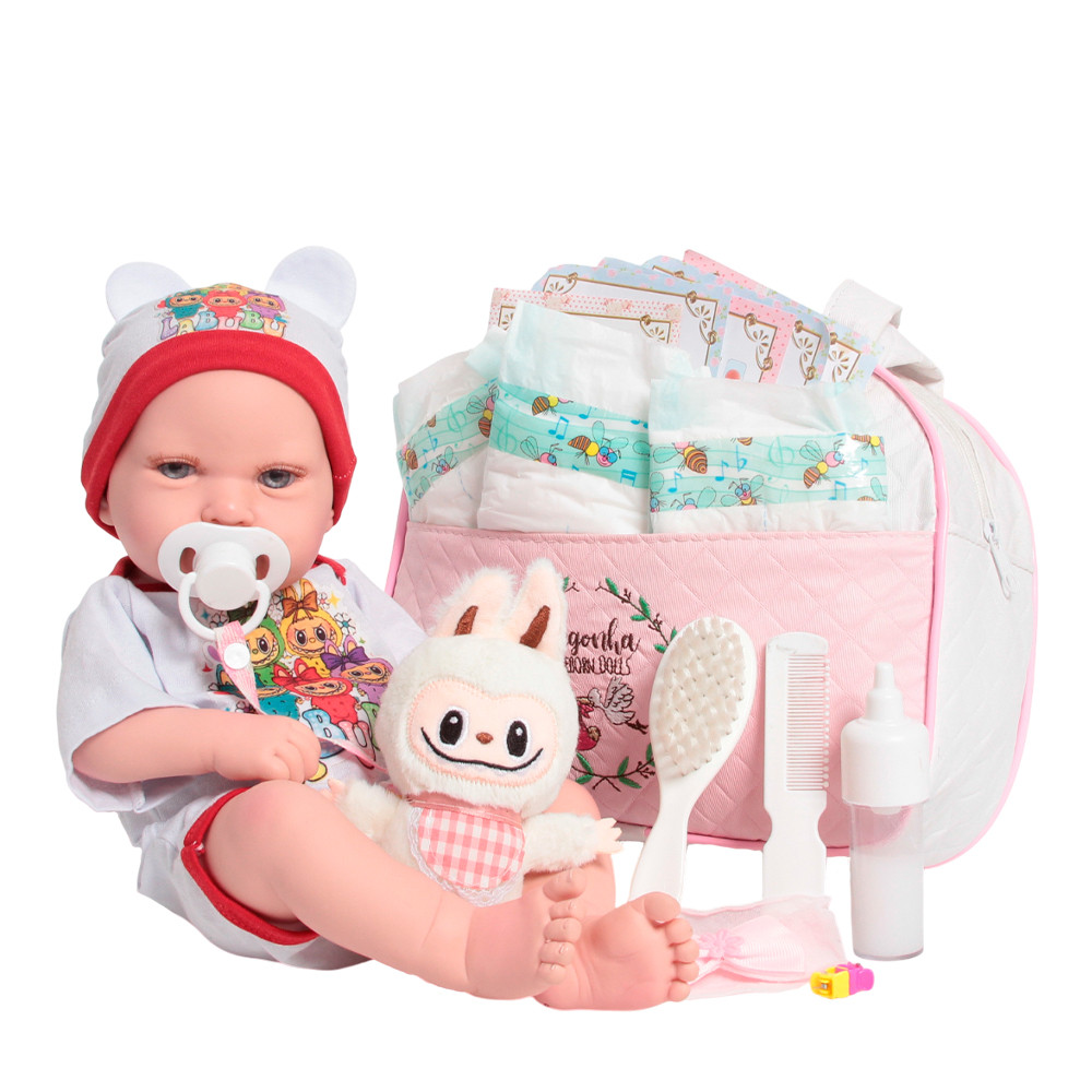 Bebê Reborn Menina Larinha 100% Silicone Bolsa Kit Itens