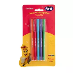Caneta Esferográfica 0.7 Fini Blister com 5 unidades Leoarte Leonora - 10359