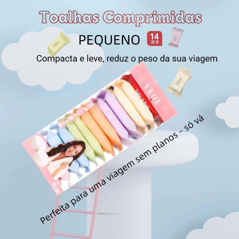 Kit 35/70/140 Toalhas Comprimidas – Portátil para Viagem, Praia e Remoção de Maquiagem em Oferta na Shopee