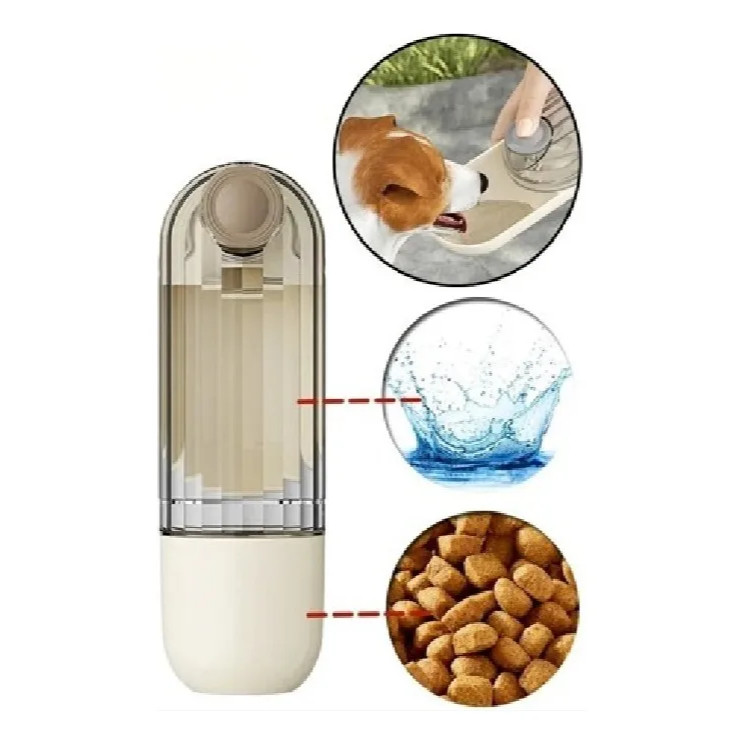 Garrafa Água Pet Bebedouro Ração Portátil 3 em 1 Comedouro Passeio Cachorro Gato em Oferta na Shopee