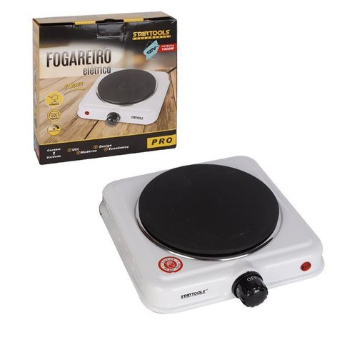 Fogareiro Inducao Eletrico Portatil 1 Boca Compacto Potente Cozinha Branca 127V