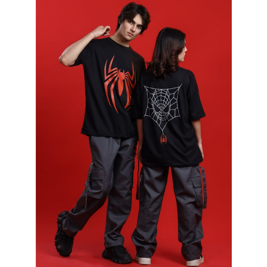 Camisetas Casal Homem-Aranha Spider Kit 2 Peças Estilosa Para Qualquer Ocasião Namorados Friends