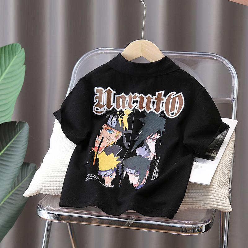 Meninos verão camisa POLO moda moda manga curta camiseta 2026 novo estilo crianças verão dos desenhos animados impresso 