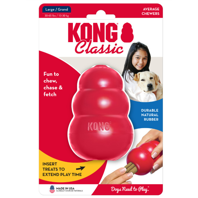 Brinquedo Mordedor Interativo Recheável para Cães Kong Classic Grande Large